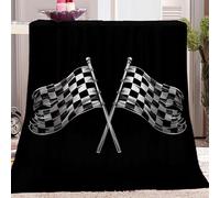 F1 Racing Flag Flannel Fleece Throw Blankets Black Soft Cozy Print Throw, Fluffy Fall Blanket Plush Home Decor for Couch Bed Sofa Living Room Bedroom, Gifts Blanket 70x100 cm