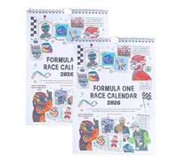 F1 Scrapbook Race Calendar 2026, The Ultimate Fan’s Race-Ready Wall Calendar with Track Art, F1 Calendar 2026 Gifts for Formula Racing Fans, Premium Racing Gifts for True Motorsport Lovers (2PCS)