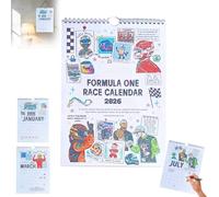 F1 Scrapbook Race Calendar 2026, The Ultimate Fan’s Race-Ready Wall Calendar with Track Art, F1 Calendar 2026 Gifts for Formula Racing Fans, Premium Racing Gifts for True Motorsport Lovers (1PC)
