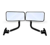 F1 Style Black Motorcycle Rear View Mirrors, Universal Adjustable Handlebar Side Mirrors for Motorcycles, Scooters and Street Bikes, Sport Rearview Mirror Set, Pair