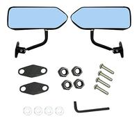 F1 style Black Side View Mirrors for Cars and Bikes- Universal Fit High Gloss Finish Side View Mirrors - 2 pieces.