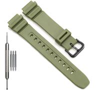 F108WH Series Men's Rubber Strap Compatible with Casio A158WA AE1200WH A168WA W800HG MRW200H W218H Watch Band (MilitaryGreen Band Black buckle)