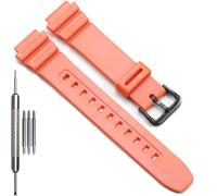 F108WH Series Men's Rubber Strap Compatible with Casio A158WA AE1200WH A168WA W800HG MRW200H W218H Watch Band (Orange band Black buckle)