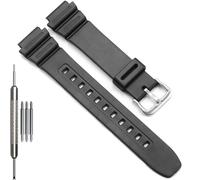 F108WH Series Men's Rubber Strap Compatible with Casio A158WA AE1200WH A168WA W800HG MRW200H W218H Watch Band (Black band Steel buckle)