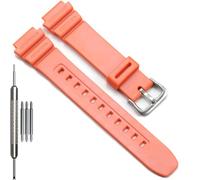 F108WH Series Men's Rubber Strap Compatible with Casio A158WA AE1200WH A168WA W800HG MRW200H W218H Watch Band (Orange band Steel buckle)