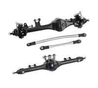 F10T Aluminum Front Rear Straight Axle Complete for 1/10 RC Crawler Axial SCX10 II Vanquish VS4-10 Phoenix F10T Upgrade Parts (Black Set)