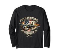 F111 Aardvark Swing Wing Supersonic Strike Jet Long Sleeve T-Shirt