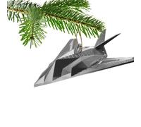 F117 Nighthawk Stealth Aircraft Christmas Tree Bauble Decoration Ornament For Christmas Xmas Noel (Silver)