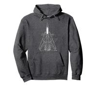 F14 Tomcat Navy Fighter Jet Diagram Blueprint Pullover Hoodie