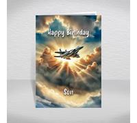 F15 Eagle Fighter Jet Birthday Card for Son - U.S. Air Force Supersonic Tactical Fighter Aircraft - Military Aeroplane Theme: Son Birthday Card (Size A5)