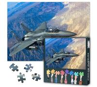 F15E Fighter Jet Jigsaw Puzzles for Adults 1000 Piece Airplane Decor Wall Art Military Poster Strike Eagle Picture Veterans Showroom Industrial Corridor Toy Craft Premium Paper 27.5x19.7 Inch