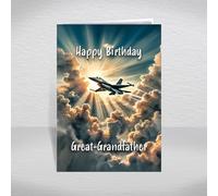 F16 Falcon Fighter Jet Birthday Card for Great-Grandfather - American Multirole Fighter Jet - Viper Aircraft Aeroplane Military Themed: Great-Grandfather Birthday Card (Size A5)