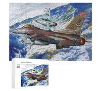 F16C Fighting Falcon Themed Wooden Jigsaw Puzzle for Adults, 300 PCS | Image-area sorting - steady puzzle progress at your own pace.