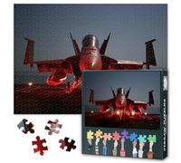 F18 Fighter Jet Jigsaw Puzzles for Adults 1000 Piece Aviation Airplane Art Wall Decor Military Poster FA18 Hornet Strike Plane Picture Garage Man Cave Toy Office Craft Hobby Premium Paper 27.5x19.7 In