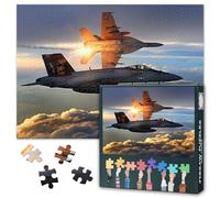 F18 Fighter Jet Jigsaw Puzzles for Adults 1000 Piece Vintage Airplane Poster Aviation Decor Military Wall Art Hornet Plane Picture Workspace Bedroom Board Deco Retro Game Premium Board 27.5x19.7 Inch
