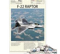 F22 Raptor Aircraft 500 Piece Jigsaw Puzzle | Jigsaw Puzzle | Sustainable Puzzle for Adults | Premium 100% Wooden Puzzle | Fun Games 500pcs (52x38cm)