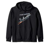 F22 Raptor Stealth Fighter Jet Airplane Aircraft Design Gift Zip Hoodie