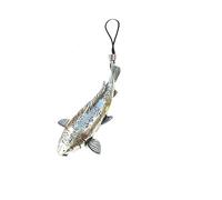 F28 Koi Carp Fish English Pewter Emblem Mobile Phone Charm, 4cm Cord, Gift Packed