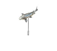 F28 Koi Carp fish made with fine English pewter on a tie stick pin hat scarf collar coat by CreatedByJake