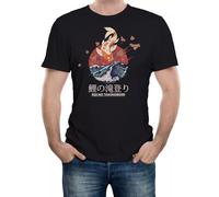 f34rRT Mens Japanese Koi Carp Artistic Fish T-Shirt T-Shirt Anime Art Kanji Tokyo Cool Black