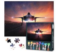 F35 Fighter Jet Jigsaw Puzzles for Adults 1000 Piece Aviation Decor Airplane Art Military Poster Lightning Stealth Plane Picture Cyber Gaming Room Tech Den Hobby Toy Premium Board 27.5x19.7 Inch