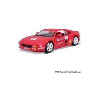 (F355 CHALLENGE) 1:24 Ferrari 499P LMH FORMULA RACING 488 250GTO FXXK 458 Alloy Luxury Vehicle Diecast Cars Model Toy