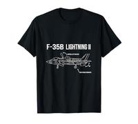 F35B Lightning II Hover Mode Vector Blueprint T-Shirt