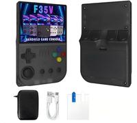 F35V Retro Handheld Game Console, Video Game Console with 64G Built-in 18000+ Games, 4000mAh Rechargeable, Support 30+ Simulators, Linux System, 3.5 Inch IPS Screen Portable Pocket (Black)
