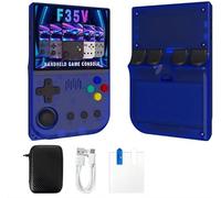 F35V Retro Handheld Game Console, Video Game Console with 64G Built-in 18000+ Games, 4000mAh Rechargeable, Support 30+ Simulators, Linux System, 3.5 Inch IPS Screen Portable Pocket (Blue)