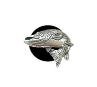 F39 Turning Pike Fish English Pewter design on a Car Air Vent Clip-on Freshener, with one pack of two Scent Tablets