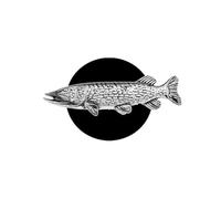F40 Pike Fish English Pewter design on a Car Air Vent Clip-on Freshener, with one pack of two Scent Tablets