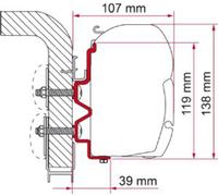 Fiamma Adapter Bracket Hymer Camp 450cm for F45/F70 Awning Mounting 98655-275