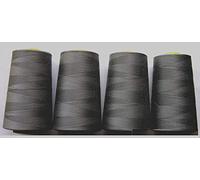 F4D OVERLOCKING THREAD - OVERLOCKER THREAD - POLYESTER THREAD - INDUSTRIAL SEWING THREAD - 4 X 5000 YARD SPOOLS - LARGE COLOUR SELECTION (Dark Grey)