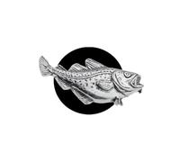 F5 Cod fish English Pewter design on a Car Air Vent Clip-on Freshener, with one pack of two Scent Tablets