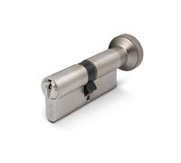 F5 Open Profile Euro Key and Thumbturn Cylinder Secure Door Barrel with Keys for uPVC Wooden Composite Doors Replacement Security Lock Kit (Nickel, 40/50)