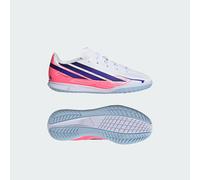 adidas Unisex Kids F50 Hyperfast Club Indoor Football Kids Shoes, FTWR White/Solar Purple/Solar Turbo, 13.5 UK Child