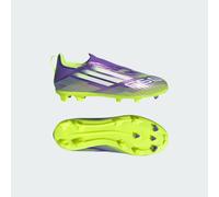 adidas Unisex Kids F50 League Laceless Firm Ground Football Boots Kids, Purple Rush/Cloud White/Lucid Lemon, 2.5 UK