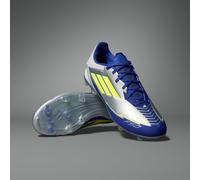 adidas Unisex F50 League Football Boots FG/MG, Silver Metallic/Solar Yellow/Lucid Blue, 9 UK