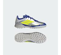 adidas F50 League Football Boots Turf, Silver Metallic/Solar Yellow/Lucid Blue, 5 UK Child