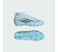 adidas Unisex Kids F50 SPARKFUSION League Mid Cut Firm Ground/Artificial Ground Football Boots Kids, Almost Blue/Dusky Petrol/hi-res Yellow, 11.5 UK Child