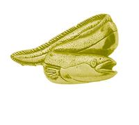 F6 Eel fish GOLD CHROME FINISH English Pewter pin badge with butterfly clasp clip