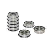 F608ZZ Ball Bearings, 10 Pack Mini Metal Double Shielded Flanged Bearing 8mm x 25mm x 7mm, Chrome Steel High Speed 50K RPM