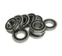 F6801 2RS 12x21x5mm Flange Ball Bearing 6801 RS Rubber Seals Motors Miniature 1Pcs