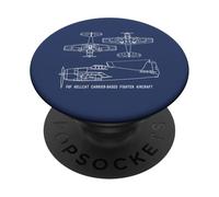 F6F Hellcat American WW2 Fighter Plane Blueprints PopSockets Adhesive PopGrip