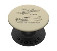 F6F Hellcat American WW2 Fighter Plane Blueprints PopSockets Adhesive PopGrip