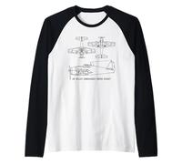 F6F Hellcat American WW2 Fighter Plane Blueprints Raglan Baseball Tee