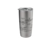 F6F Hellcat American WW2 Fighter Plane Blueprints Stainless Steel Insulated Tumbler