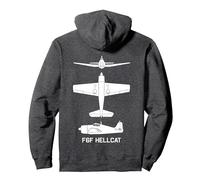 F6F Hellcat American WW2 Fighter Plane Silhouettes Pullover Hoodie, Adult Unisex, Dark Heather Grey, Small