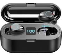F9 TWS Wireless Bluetooth 5.0 Earbuds with Noise Cancelling Mics, Touch Control, Deep Bass 9D Stereo, LCD Display & Charging Case, Sports IPX7 Waterproof In-Ear Earphones, 48H Playtime, 5 EQ Modes
