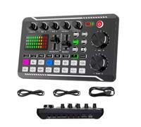 F998 Live Sound Card Audio Mixer,Live Sound Card with Dj Mixer Effects & Voice Changer,16 Special Effects Ambient Sounds,Noise Cancellation,for Karaoke Tiktok YouTube Live Streaming Record